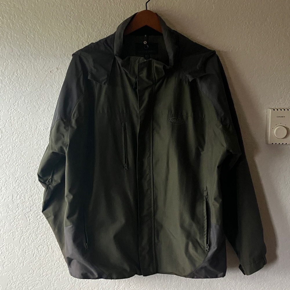 Turning Point Peterbilt Motors Green Hooded Windbreaker Trucking Jacket men L